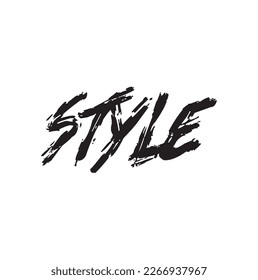 style text on white back background