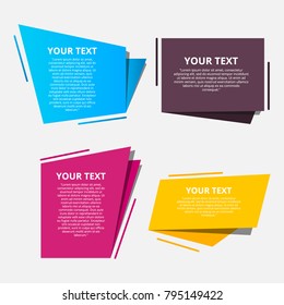 Style text templates origami for banner Vector abstract geometric origami