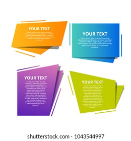 Style text templates speed origami for banner.  Vector abstract geometric origami