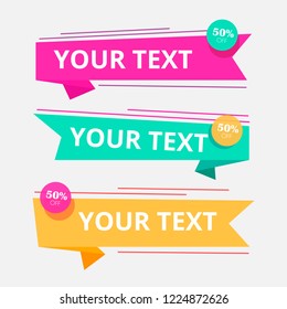Style text templates speed origami for banner Vector Text Label