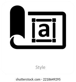 style and text tool icon concept