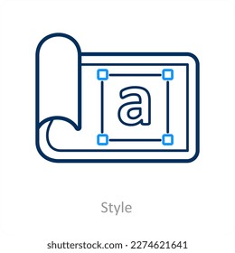 style and text tool icon concept