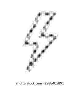 Сomic style thunderbolt. Modern line thunder. Black lightning strike isolated on white background. Lightning bolts power for design. Funny outline instant. Cool battery. Fun shock. Vector illustration