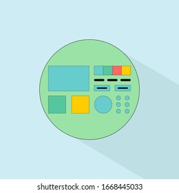 Plantilla de mosaico de estilo. Ilustración vectorial plana de diseño centrado en el usuario. Elemento de diseño de visualización de datos. Icono de la experiencia de usuario moderna de diseño plano.