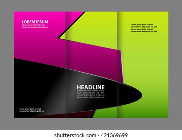 Style Tri-Fold Brochure Design. Corporate Leaflet, Cover Template
