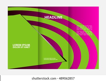 Style Tri-Fold Brochure Design. Corporate Leaflet, Cover Template
