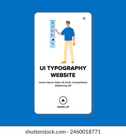 style ui typography website vector. spacing hierarchy, contrast alignment, grid typeface style ui typography website web flat cartoon illustration