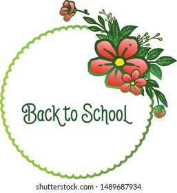 Style of unique orange wreath frame, for calligraphic text back to school. Vector