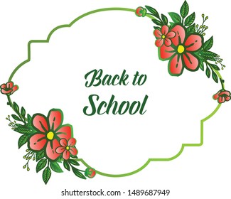Style of unique orange wreath frame, for calligraphic text back to school. Vector