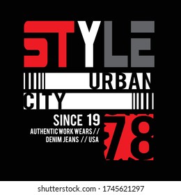 style urban city typography, vector illustration for print