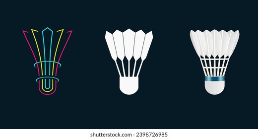 Style variation of badminton shuttlecock vector illustration