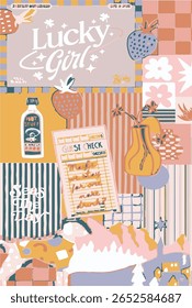 style vibrant posters with Italian text Bella Ciao, Dolce Vita, Bella Vita. Wavy hand-drawn frames in vector format, ideal for fashion graphics, t-shirt prints, posters, and cards.
