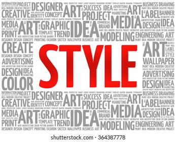 STYLE word cloud, creative business concept background