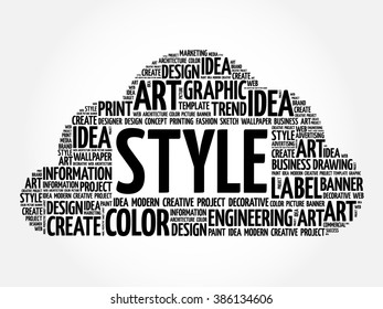 STYLE word cloud, creative business concept background