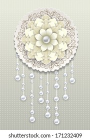 Styled Dreamcatcher with flower and pearls