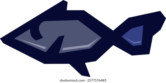 STYLED FISH ON ISOLATED WHITE BACKGROUND