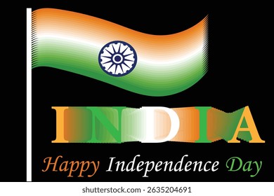 Styled with gradient tricolor effects (saffron, white, green). India will be celebrating 78th Independence Day on 15th.