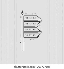 Styled memphis Ribbons, Labels, Tags, Emblems. Vector