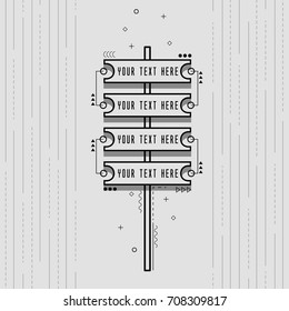 Styled memphis Ribbons, Labels, Tags, Emblems.Vector.