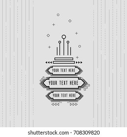 Styled memphis Ribbons, Labels, Tags, Emblems.Vector.