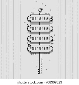 Styled memphis Ribbons, Labels, Tags, Emblems.Vector.