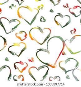 Styled pattern with hearts. Art illustration for surface
