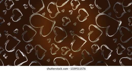 Styled pattern with hearts. Art illustration for surface