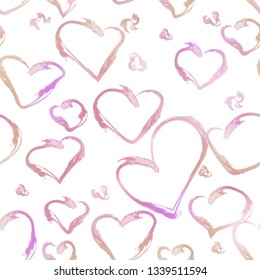 Styled pattern with hearts. Art illustration for surface