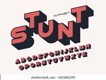 Styled Sans Serif Bold Letters With Long Shadow. Vector Alphabet, Typeface, Font, Typography. Global Swatches.
