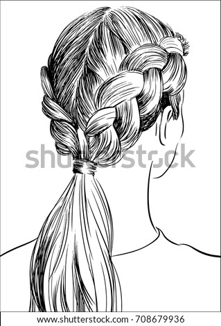 Styles Braided Hairstyle Stock Vector (Royalty Free) 708679936