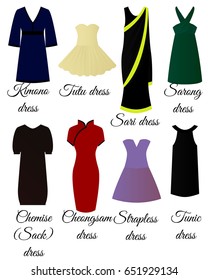 Styles of dresses set