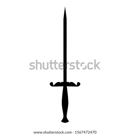 Stylet knife Stiletto icon black color vector illustration flat style image icon black color