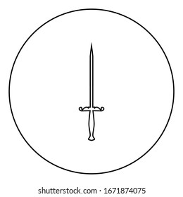 Cuchilla de estilo Icono de inclinación en círculo contorno negro ilustración vectorial estilo plano