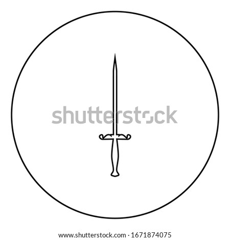 Stylet knife Stiletto icon in circle round outline black color vector illustration flat style image