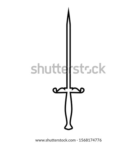 Stylet knife Stiletto icon outline black color vector illustration flat style image
