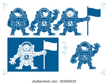Styling astronaut suits, vector
