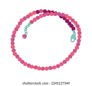 Elegante collar de cuentas con ícono plano Accesorio de moda. Ilustración del vector