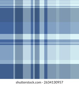 Vector de patrón de tela de estilo, tela escocesa de tartán de fondo bandanna. Imprimir textura a cuadros textura textil sin costuras en paleta de colores azul y pastel.