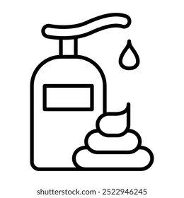 Styling foam icon line style with editable stroke. Icon about barbershop in line style with editable stroke