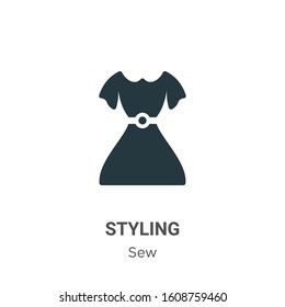 Styling glyph icon vector on white background. Flat vector styling icon symbol sign from modern sew collection for mobile concept and web apps design.