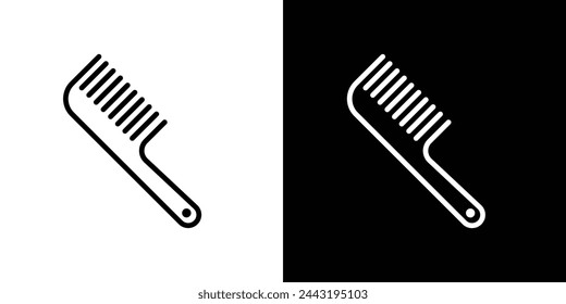 Styling Hair Brush and Comb Icons. Salon Essentials and Hairdressing Symbols.