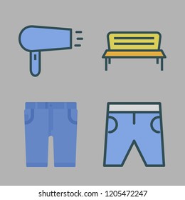 styling icon set. vector set about hairdryer, shorts, short and bonsai icon icons set.