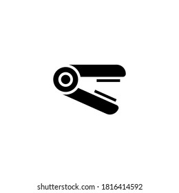 Estilo Icono de hierro en glifo plano negro, estilo relleno aislado en fondo blanco