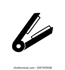 Estilo Icono de hierro en glifo plano negro, estilo relleno aislado en fondo blanco