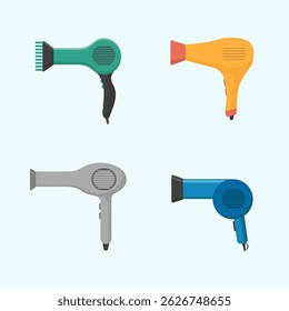 Ferramenta de estilo em vetor de objeto de moda isolada com conceito de ar quente e design de aparelho eletrônico usado para o tratamento de beleza pelo consumidor no salão com sinal de secador e gráfico de botão de penteado

