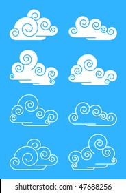 The stylised clouds. A vector illustration