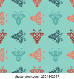 Stylised colourful ornamental seamless vector honey bee pattern. Abstract geometric insect background for home decor, nursery wallpaper, wrapping paper and kids fashion.