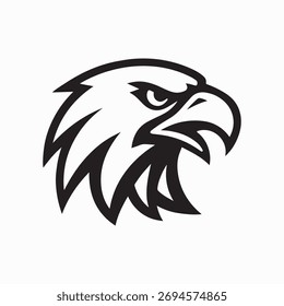 Vector de logotipo de silueta de cabeza de águila estilizada