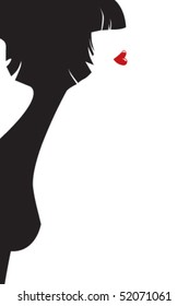The stylised female profile