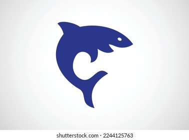 Stylised  fish Shark logo design, Vector illustration
